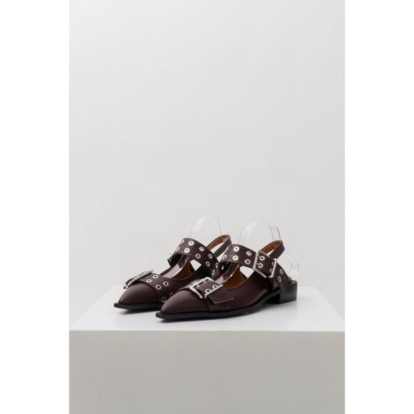 NWOT Chocolate Cherry Buckle Flats, Size 11 - Picture 4 of 10